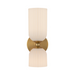 Alora Mood WV442612 Nelly 2-lt 12" Tall Vanity Light - Brushed Gold/Glossy Opal Ribbed Glass