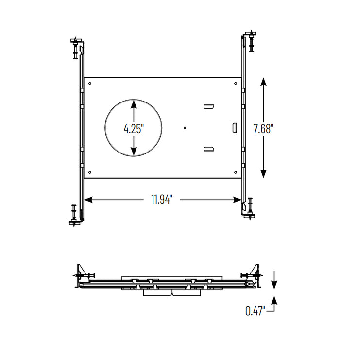 Nora New Construction Frame-In with Collar for 4" Can-less Downlights