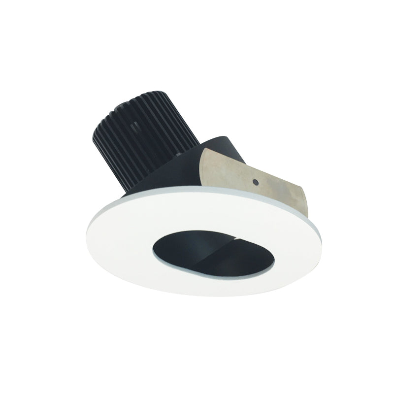 Nora NIO-4RSL/10 4" Iolite Round Adjustable Slot Aperture Trim - 1000 Lumens - Black/Matte Powder White