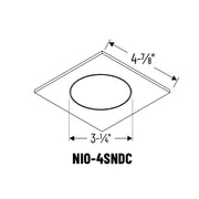 Nora NIO-4SNDC/10 4" Iolite Square Reflector with Round Aperture Trim - 1000 Lumens