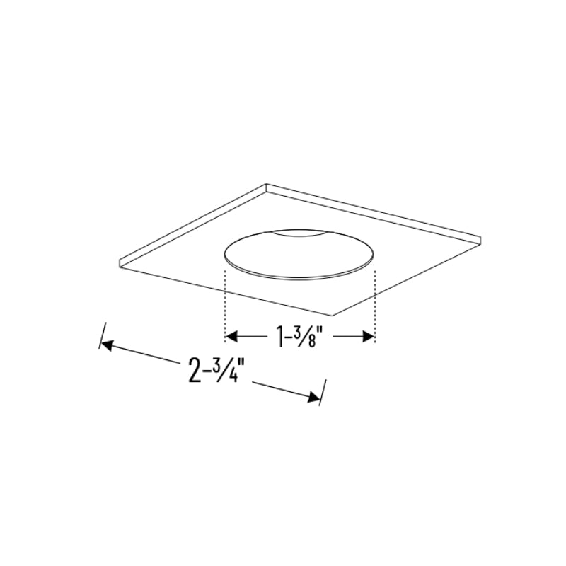 Nora NIOB-1SNG 1" Iolite BWF Square Reflector with Round Aperture Trim