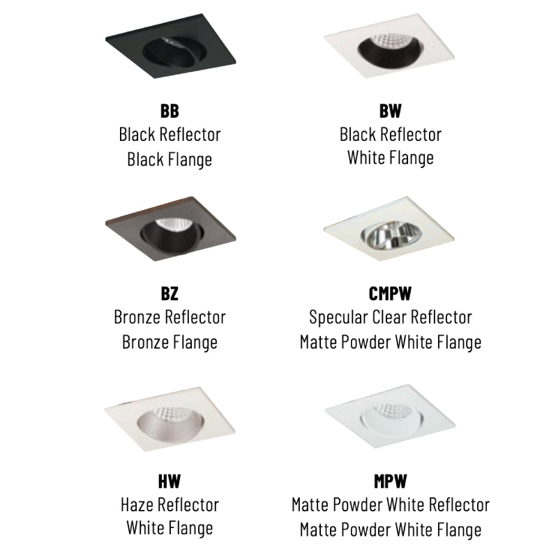Nora NIOB-2SC/10 2" Iolite Square Adjustable Cone Reflector Trim - 1000 Lumens