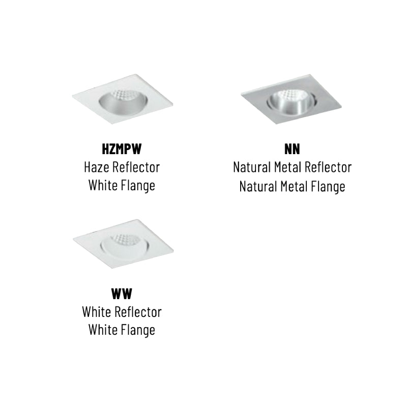Nora NIOB-2SC/10 2" Iolite Square Adjustable Cone Reflector Trim - 1000 Lumens