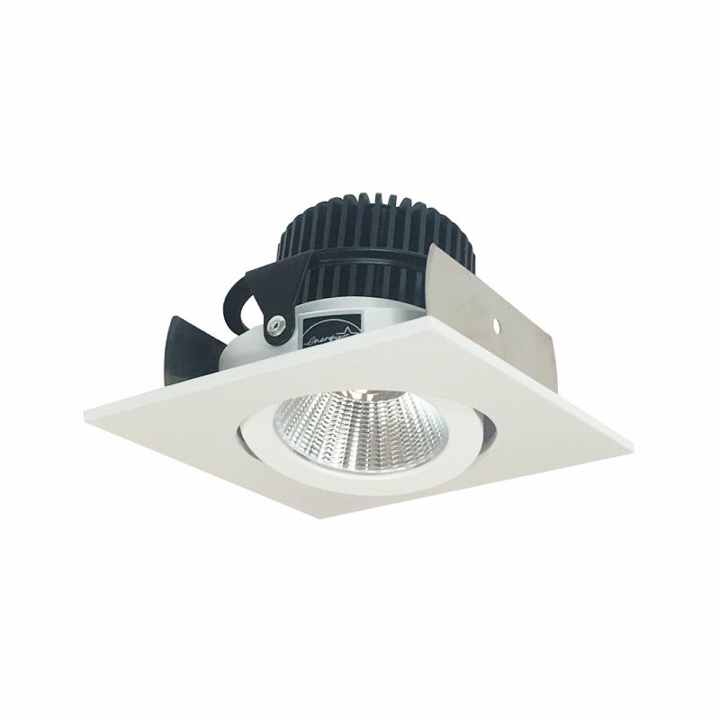 Nora NIOB-2SG/10 2" Iolite Square Adjustable Gimbal Trim - 1000 Lumens - Matte Powder White