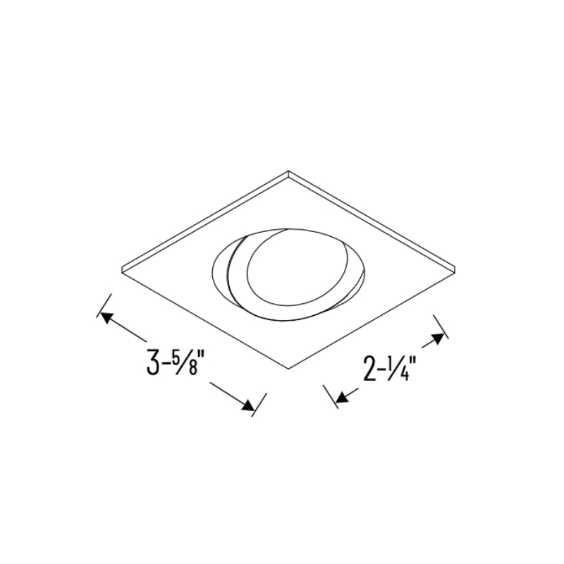 Nora NIOB-2SG/10 2" Iolite Square Adjustable Gimbal Trim - 1000 Lumens