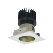 Nora NIOB-2SNDC/HL 2" Iolite Square Reflector with Round Aperture Trim - High Lumen - Champagne/Matte Powder White
