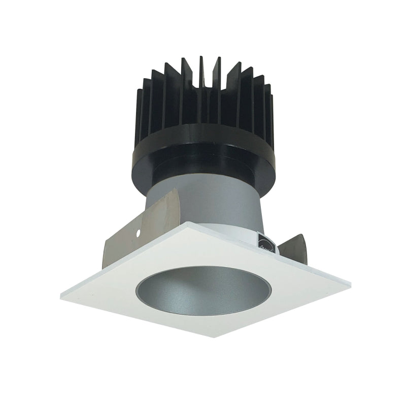 Nora NIOB-2SNDC/HL 2" Iolite Square Reflector with Round Aperture Trim - High Lumen - Haze/Matte Powder White