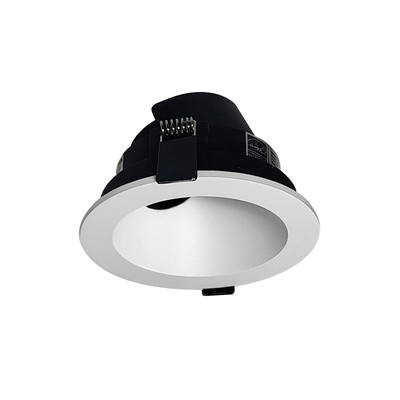 Nora NIOC-4RSLA 4" Iolite Can-less Round Adjustable Slot Trim - Matte Powder White Reflector / Matte Powder White Flange