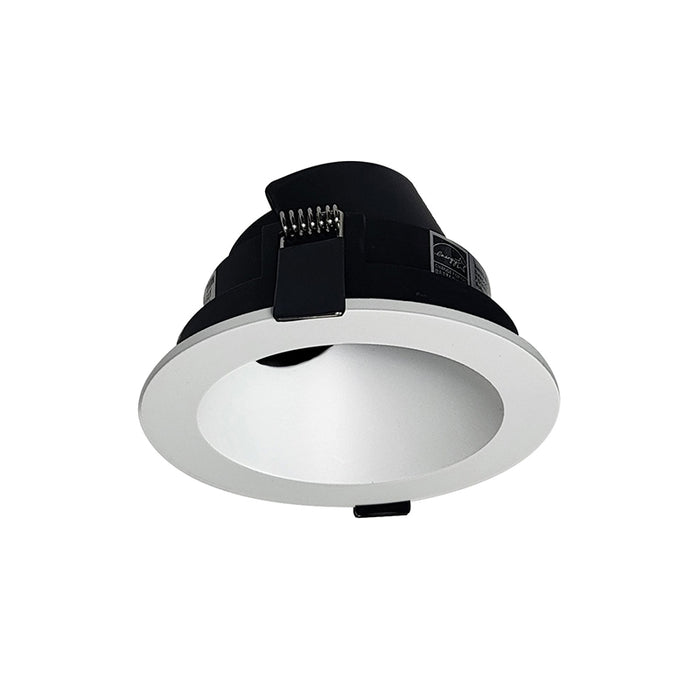 Nora NIOC-4RSLA 4" Iolite Can-less Round Adjustable Slot Trim - Matte Powder White Reflector / Matte Powder White Flange
