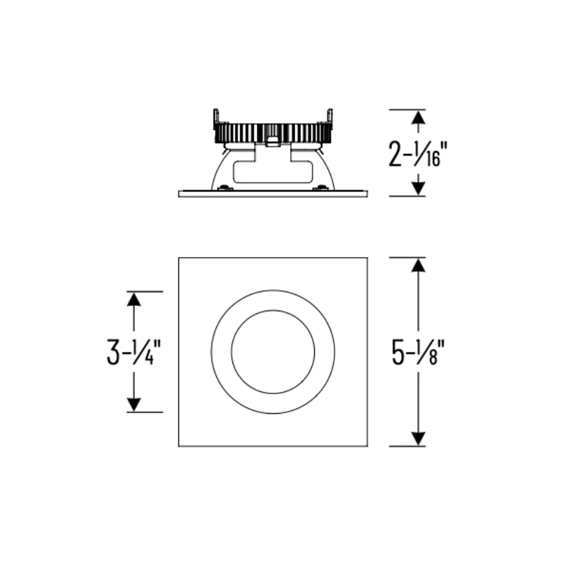 Nora NLCBS-453 4" LED Cobalt Dedicated Shallow Square with Round Aperature