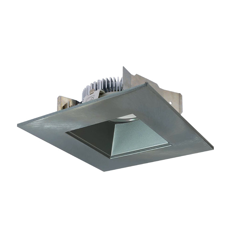 Nora NLCBS-456 4" LED Cobalt Dedicated Shallow Square with Square Aperature - Natural Metal