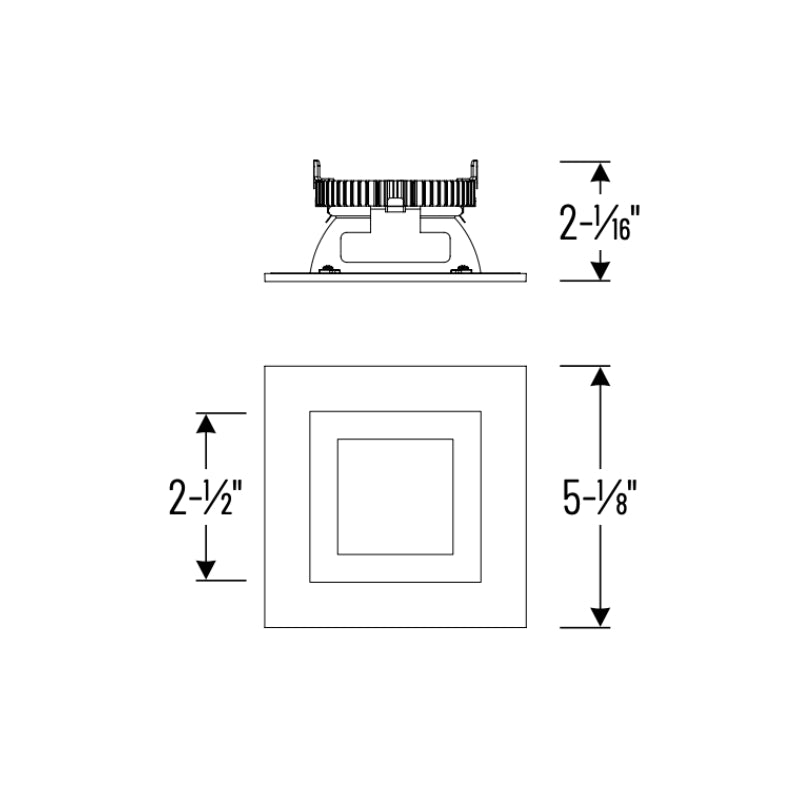 Nora NLCBS-456 4" LED Cobalt Dedicated Shallow Square with Square Aperature