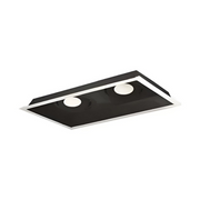 Nora NMRT2-12 2-Head Flanged Gimbal High Lumen LED MLS Trim, 2500lm per head - Black/White