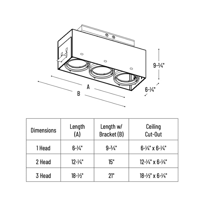 Nora NMRTLG-12 Trimless Two Head LED Multiple Lighting System