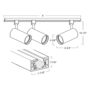 Nora NTL-151 Line Voltage R30 Flat Back Cylinder Track Kit