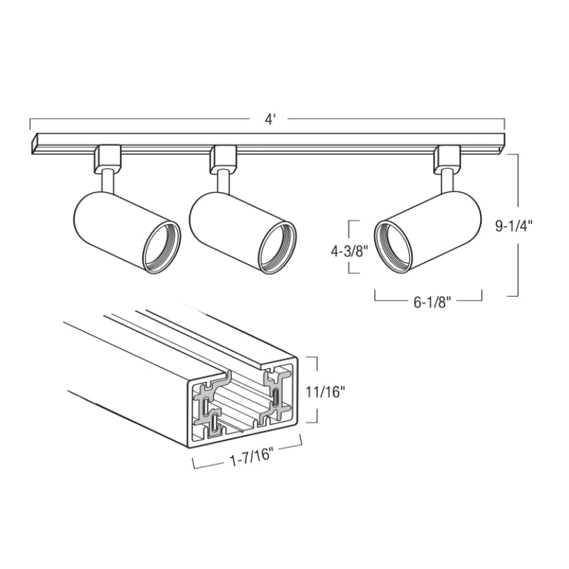 Nora NTL-156 Line Voltage R30 Round Back Cylinder Track Kit