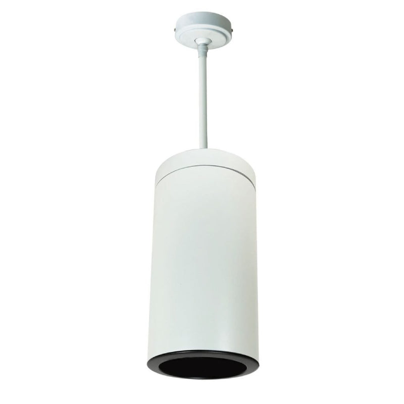 Nora NYLI-6PI1 6" Cylinder, Pendant Rod, Reflector Trim - Black/Black/White Cylinder