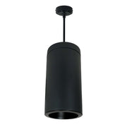 Nora NYLI-6PI2 6" Cylinder, Pendant Rod, Baffle Trim - Black/Black/Black Cylinder