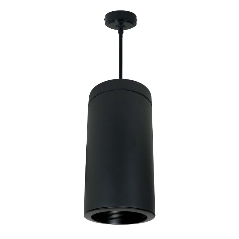Nora NYLI-6PI2 6" Cylinder, Pendant Rod, Baffle Trim - Black/Black/Black Cylinder