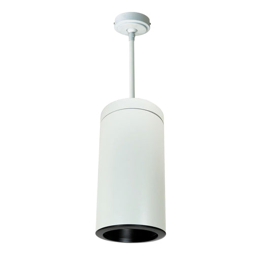 Nora NYLI-6PI2 6" Cylinder, Pendant Rod, Baffle Trim - Black/Black/White Cylinder