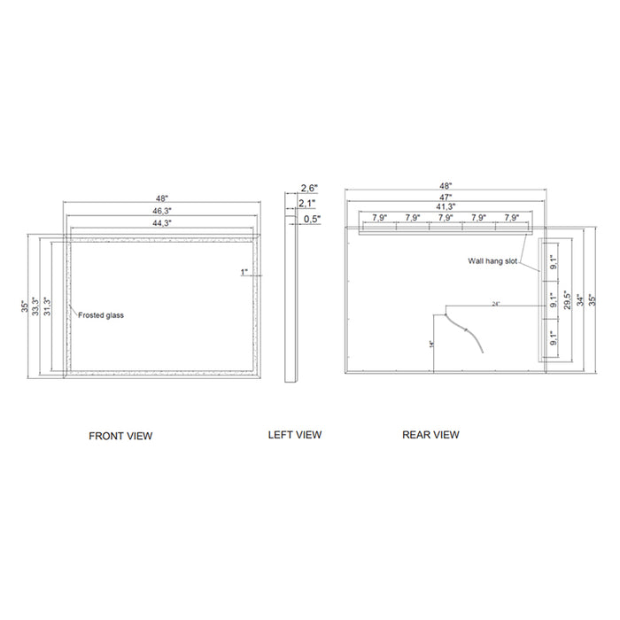 Paris Mirror Opera 48" x 35" LED Lighted Mirror, CCT Selectable
