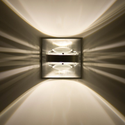 Besa OPTOS1W Optos 1-lt 4" LED Wall Sconce - Clear/Clear/Brushed Aluminum