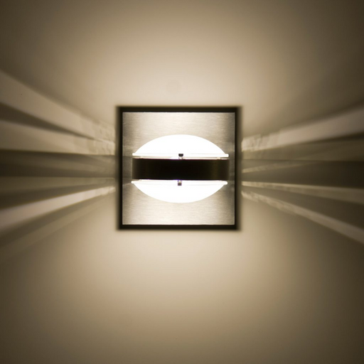 Besa OPTOS1W Optos 1-lt 4" LED Wall Sconce - Frost/Frost/Brushed Aluminum