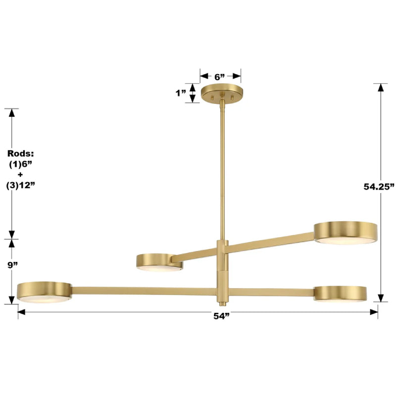 Crystorama ORS-734 Orson 4-lt 54" Chandelier
