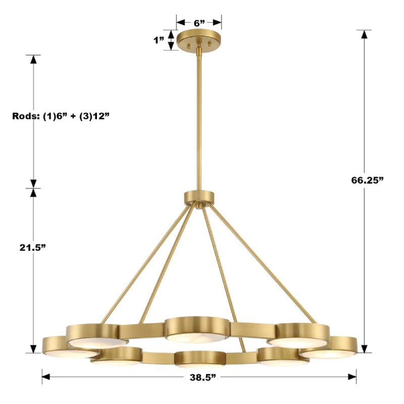 Crystorama ORS-738 Orson 8-lt 39" Chandelier