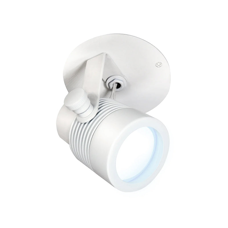 PureEdge MP4RP-MICRO-TC Outdoor Monopoint Micro Fixture 12V Surface Mount, 4" Round Canopy with Power, TruColor RGBTW - White