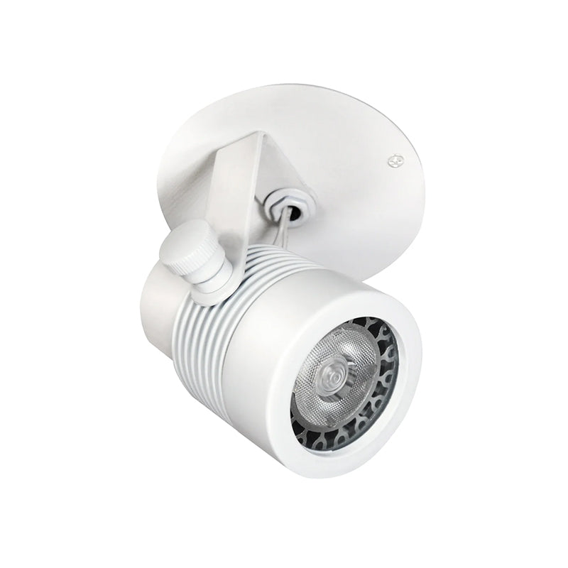 PureEdge MP4RP-MICRO Outdoor Monopoint Micro Fixture 12V Surface Mount, 4" Round Canopy with Power, Warm Dim - White