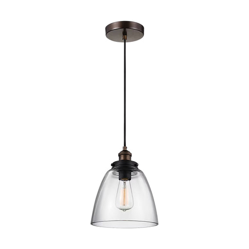 Visual Comfort P1349 Baskin 1-lt 9" Pendant - Painted Aged Brass / Dark Weathered Zinc