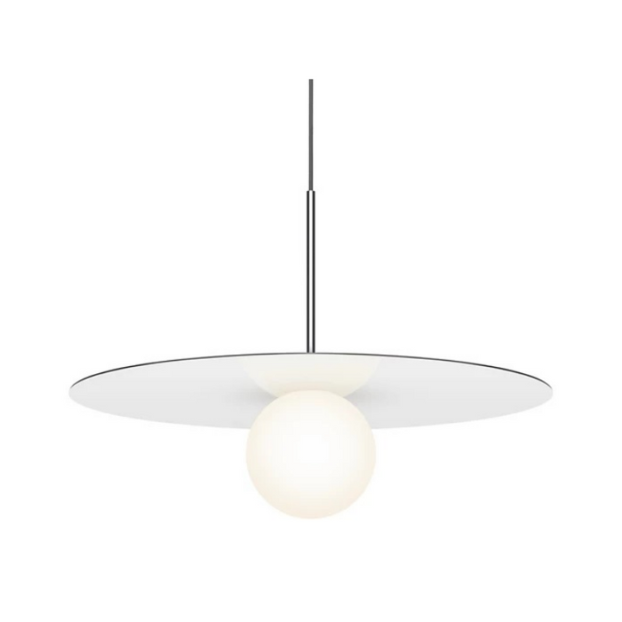 Pablo Designs Bola Disc 22" LED Pendant - Matte White/Chrome