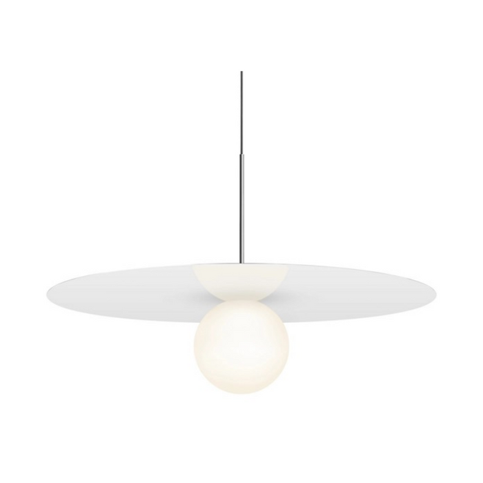 Pablo Designs Bola Disc 32" LED Pendant - Gloss White/Chrome
