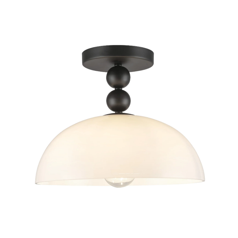 Alora Mood SF459012 Paisley 1-lt 12" Semi-Flush Mount - Matte Black