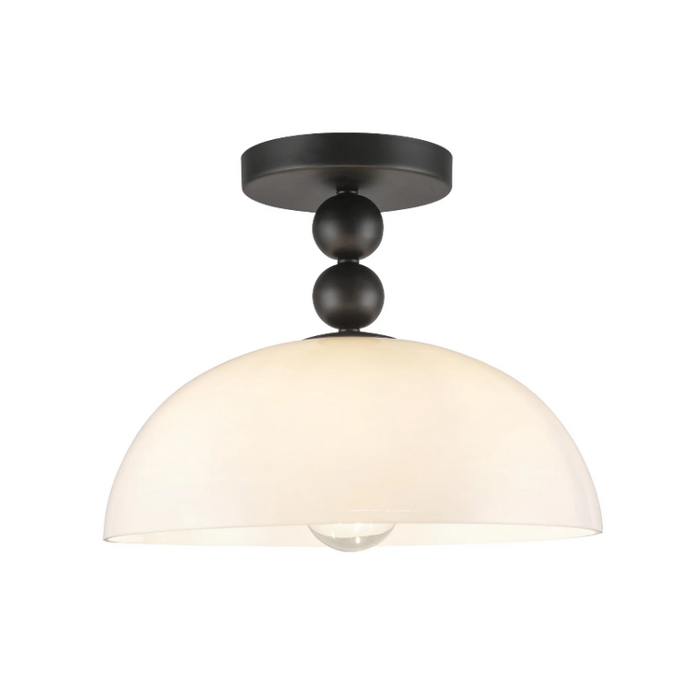 Alora Mood SF459012 Paisley 1-lt 12" Semi-Flush Mount - Matte Black