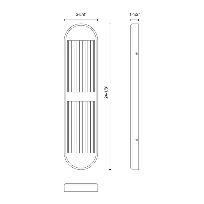 Alora WV330324 Palais 1-lt 24" Tall LED Wall Sconce