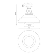 Alora SF344012 Palmetto 1-lt 12" Semi Flush Mount