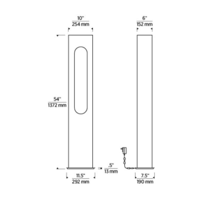 Visual Comfort PBFL504 Shielded 54" Tall LED Floor Lamp