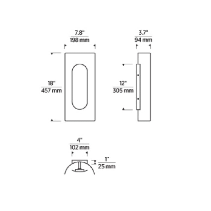 Visual Comfort PBWS502 Shielded 18" Tall LED Wall Sconce