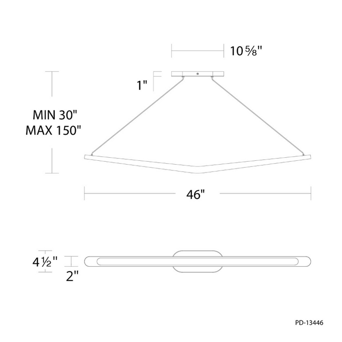 dweLED PD-13446 Alleron 1-lt 46" LED Pendant