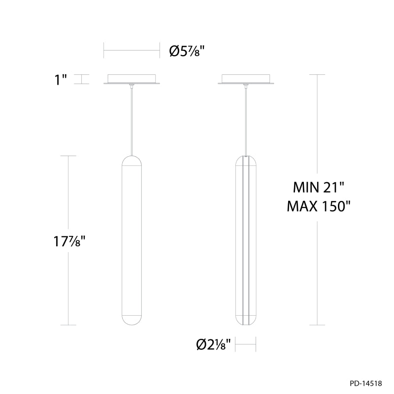 Modern Forms PD-14518 Cadiz 1-lt 2" LED Pendant