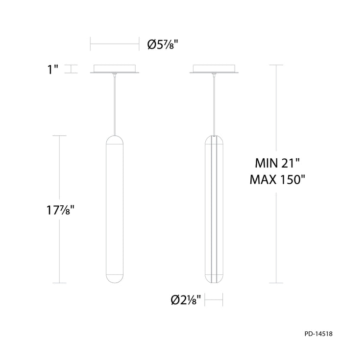 Modern Forms PD-14518 Cadiz 1-lt 2" LED Pendant