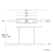 dweLED PD-15547 Super Star 1-lt 47" LED Linear Pendant, 4CCT