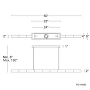dweLED PD-15560 Super Star 1-lt 60" LED Linear Pendant, 4CCT