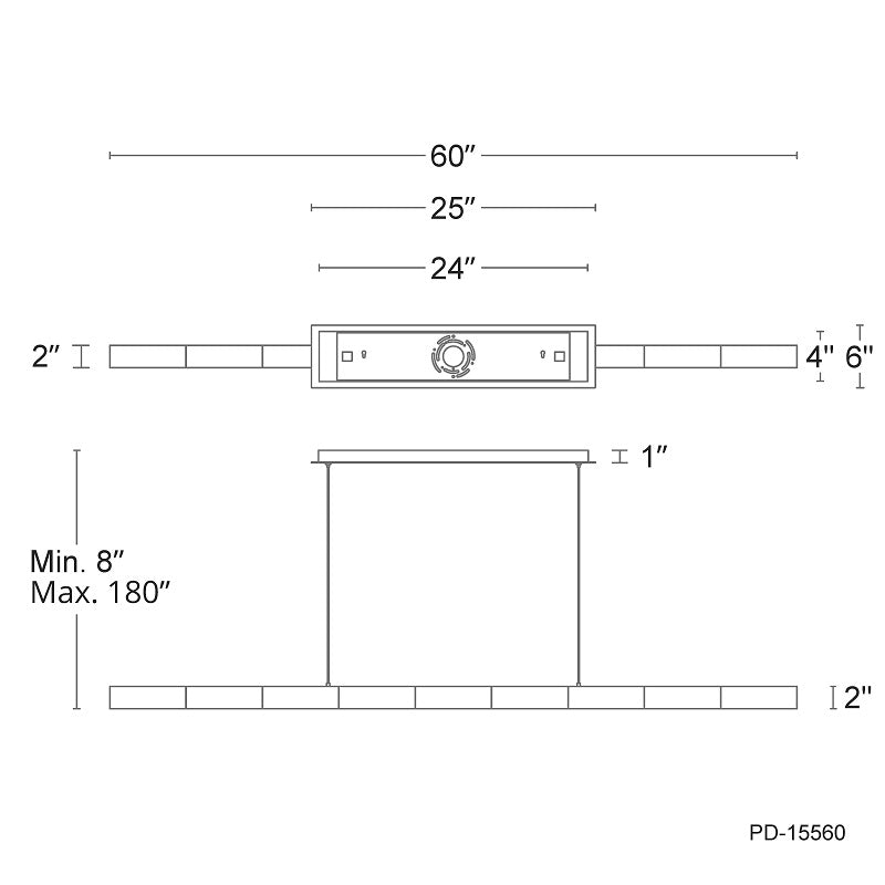 dweLED PD-15560 Super Star 1-lt 60" LED Linear Pendant, 4CCT