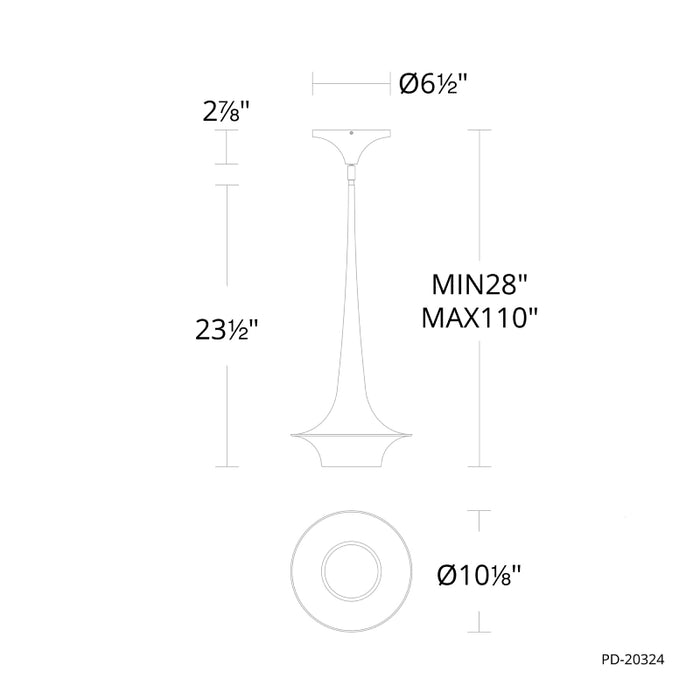 Modern Forms PD-20324 Hugo 1-lt 10" LED Mini Pendant