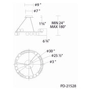 dweLED PD-21528 Carousel 30" LED Chandelier