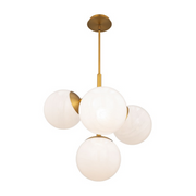 dweLED PD-23527 Quattro 4-lt 27" LED Pendant - Aged Brass