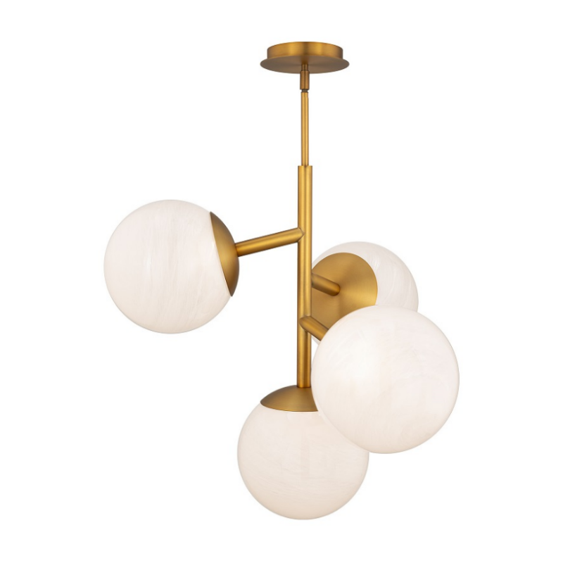 dweLED PD-23527 Quattro 4-lt 27" LED Pendant - Aged Brass